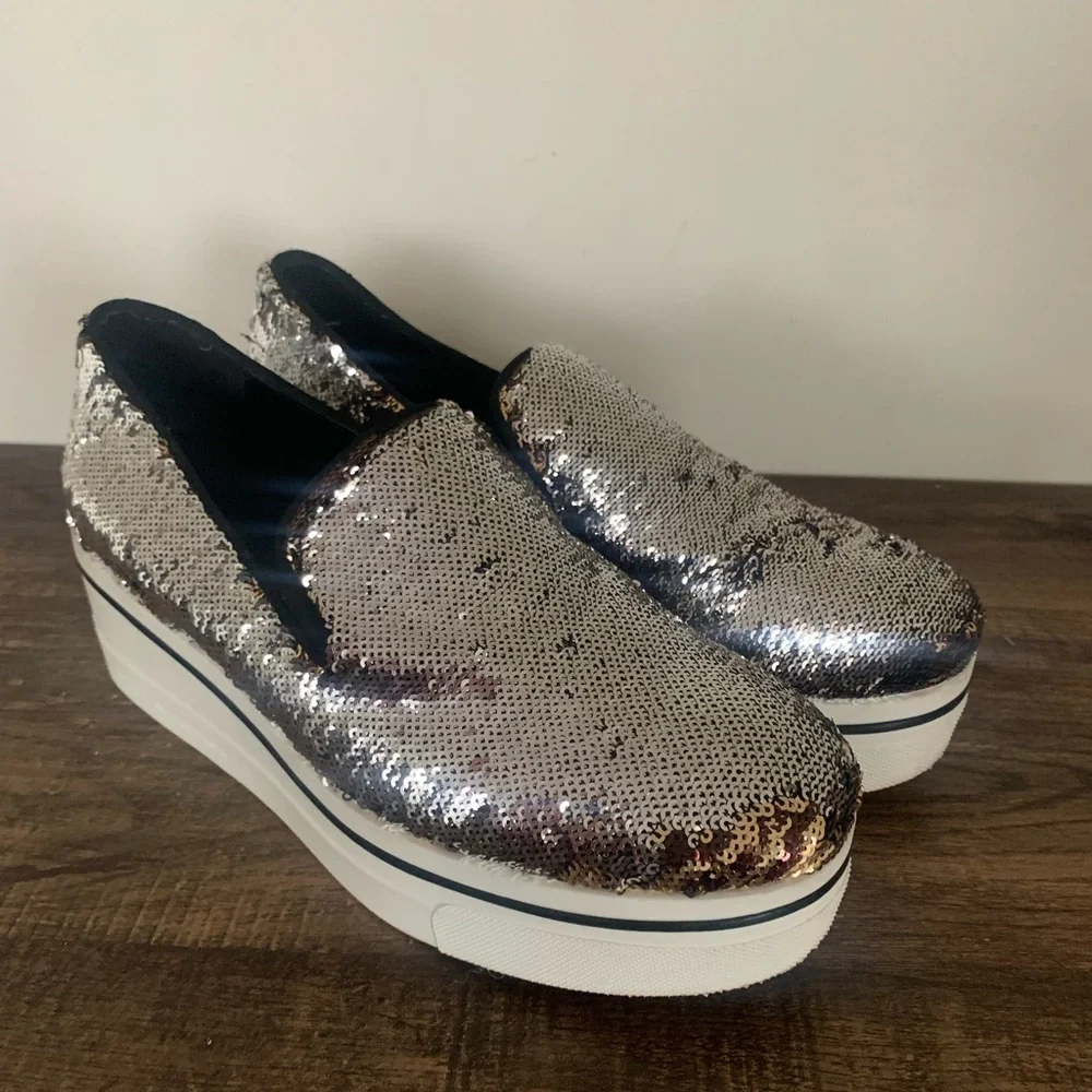 Stella McCartney Binx Sequin Platform Shoes Multicolor Womens 39 US 9 Sneakers - Picture 1 of 12